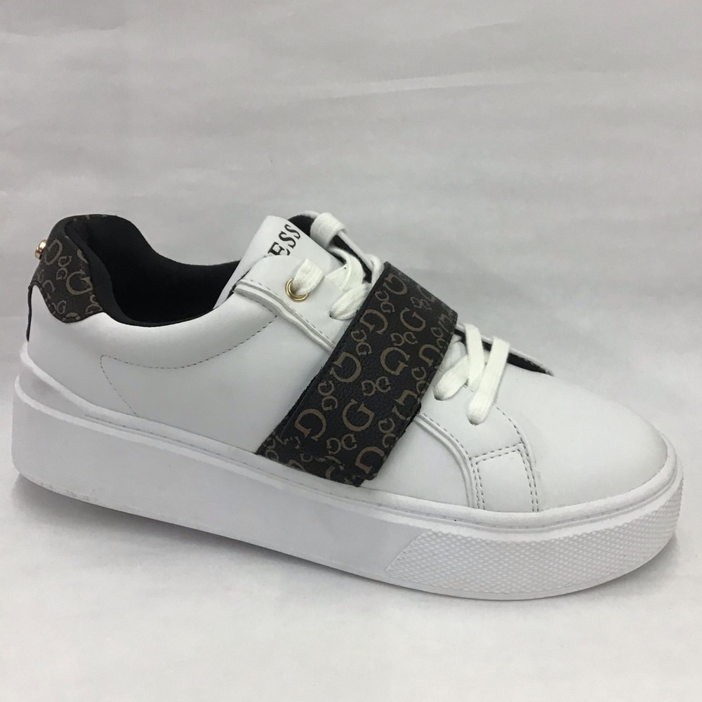 New Womens Guess Factory Mirla Velcro Lace-Up White 140 Size 7.5